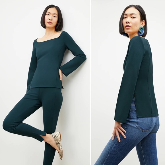 NEW MM Lafleur Jace 1.0 Ponte Top in Deep Sea XS - Picture 2 of 11